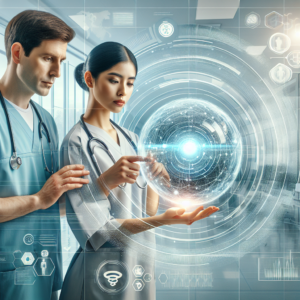 AI in healthcare - transforming patient care with intelligent technology, improving diagnostics, and enhancing treatment outcomes.