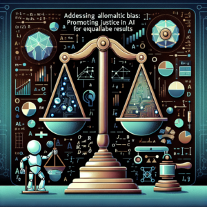 Illustration representing algorithmic bias in AI and fairness in decision-making. Addressing AI bias is crucial for ethical and just outcomes.